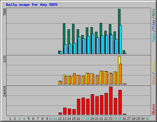Daily usage for May 2025