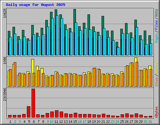 Daily usage for August 2025