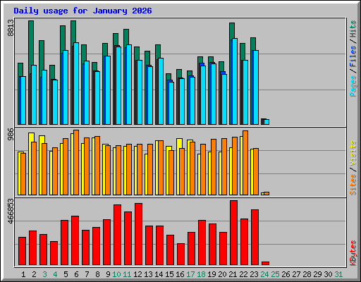 Daily usage for January 2026