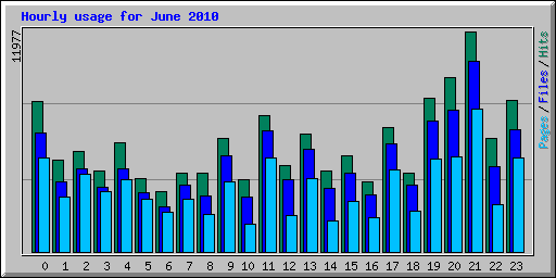 Hourly usage for June 2010