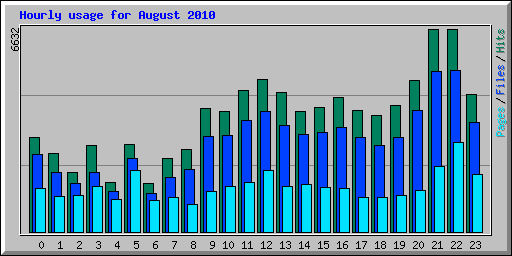 Hourly usage for August 2010