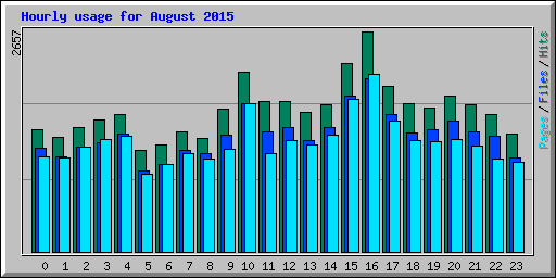 Hourly usage for August 2015