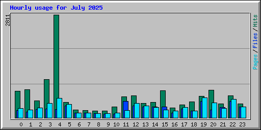 Hourly usage for July 2025